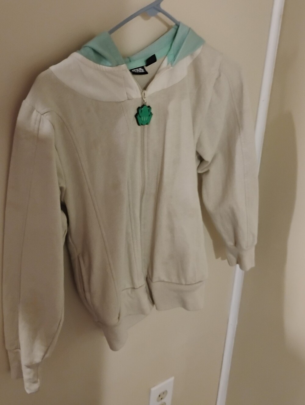 Star Wars Baby Yoda Youth Full Zip Hoodie Jacket With Mesh Face And Plush Ears M